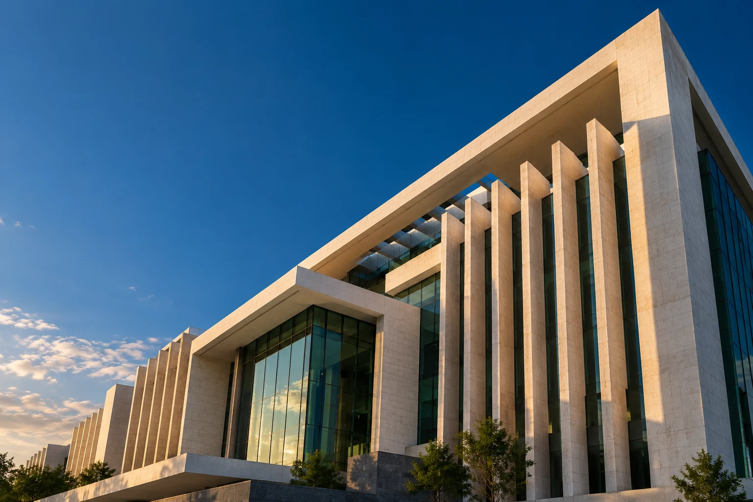 Sunlight across contemporary architectural forms